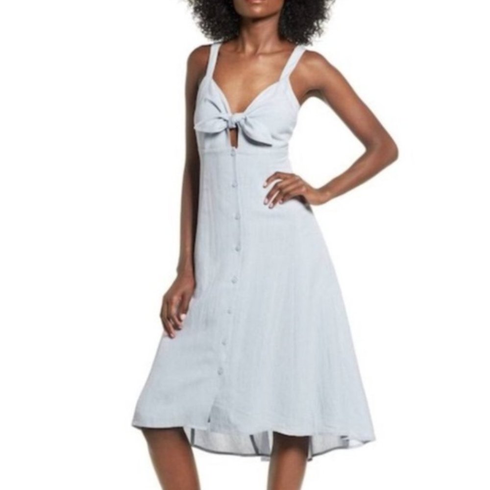 ASTR THE LABEL Tie Front Midi Dress